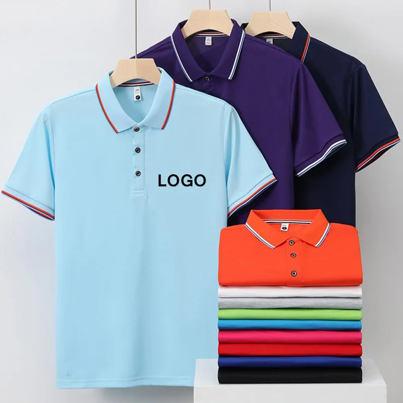 Customize/design logo polo short sleeved polo shirts for men and women DIY logo personalized logo team advertising tops