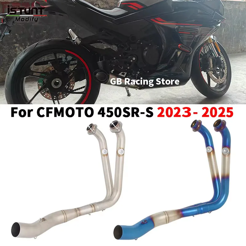 For CFMOTO 450SR S 450SR-S 2023 2024 2025 Motorcycle Exhaust Escape Moto Full Systems Front Mid Link Pipe Connect 50.8MM Muffler