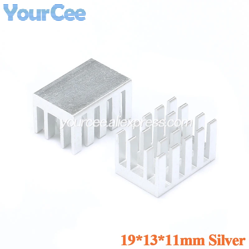 10pcs/5pcs 19*19*24mm 19*14*8mm 19*14*6mm 19*13*11mm Black Heatsink Cooling Fin Aluminum Heat Sink Cooler Radiator 19x19x24mm
