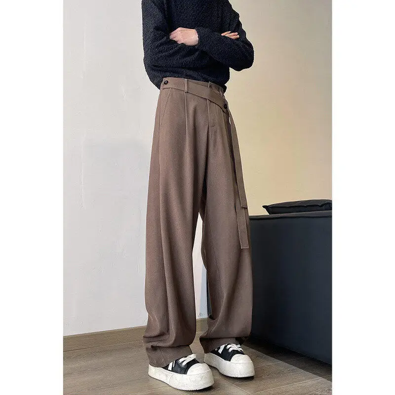 

American Sle Vintage Knife Men's Casual Pants Spring Autumn Cleanfit Drapey High End Feeling Loose Fit Leisure Suit Pants