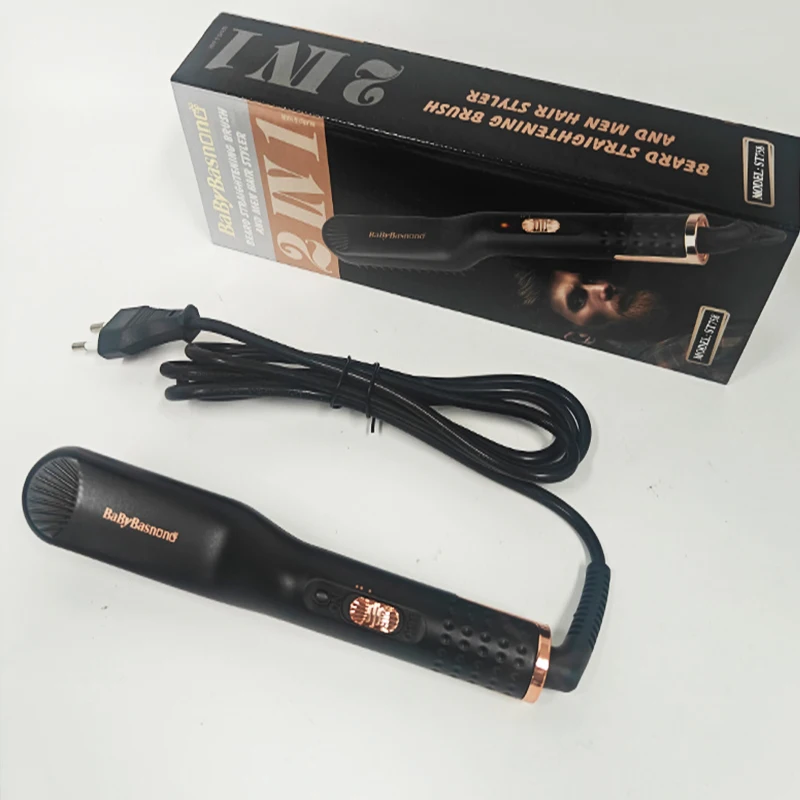 

3-in-1 electric heating men's quick hairstyle stick, convenient beard oil care, straight hair comb and beard styling tool