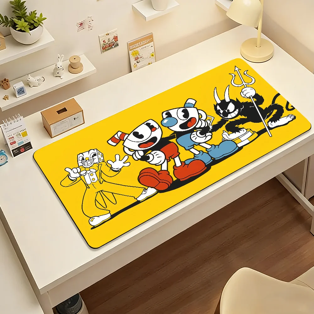 Game Cartoon C-Cuphead-S Mouse Pad Large Non-Slip Waterproof Mat Stitched Edge Keyboard Pad for Gaming Daily Office