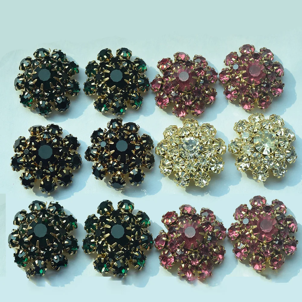 10Pcs/Lot Luxury Rhinestone Shirt Clothing Buttons Fashion Decorative Button Shirt DIY Sewing Clothing