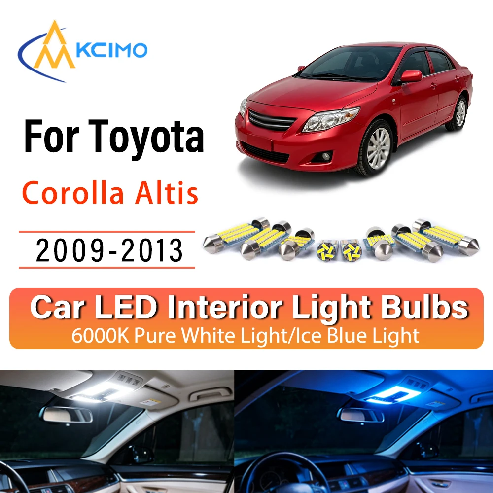 Premium LED Interior Lights For Toyota Corolla Altis 2009-2013 Reliable, Blue Light, White Light Kit Long Lasting Quick Setup