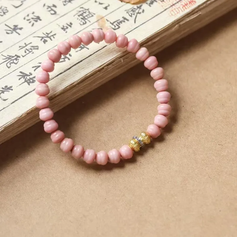 Jade Ridge Bodhi Single-Strand , Japanese-Style Romantic Cherry Blossom Pink Bracelet