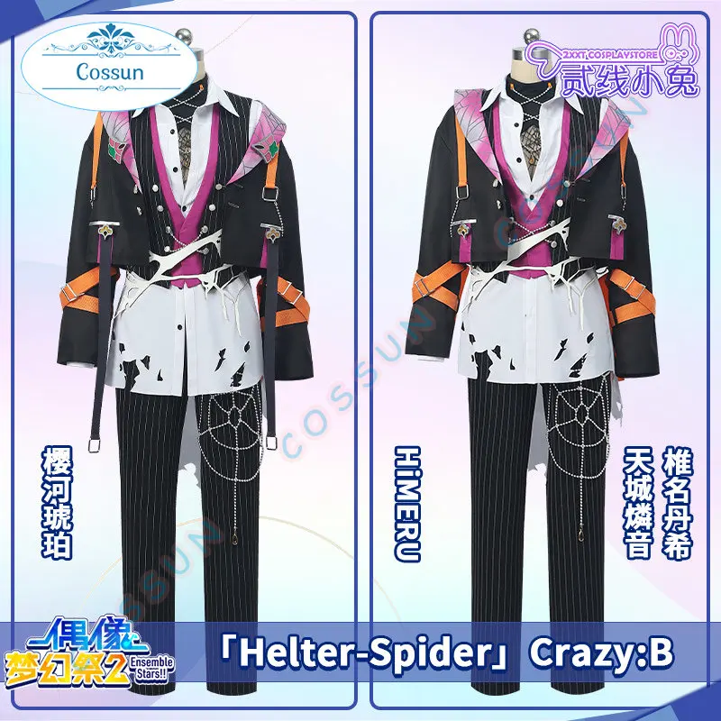 Ensemble Stars Crazy:B Oukawa Kohaku/HiMERU/Amagi Rinne/Shiina Niki Spider Halloween Game Suit Cosplay Costume Outfit