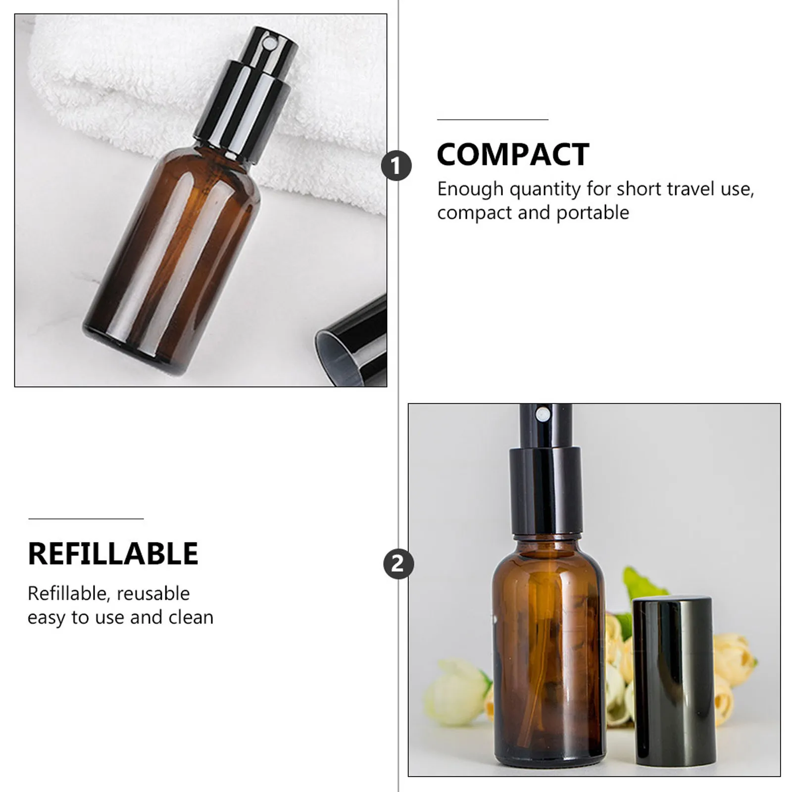 5Pcs Essential Oil Bottles Perfume Dispenser Creative Reusable Travel Spray Portable Essential Oil Bottles