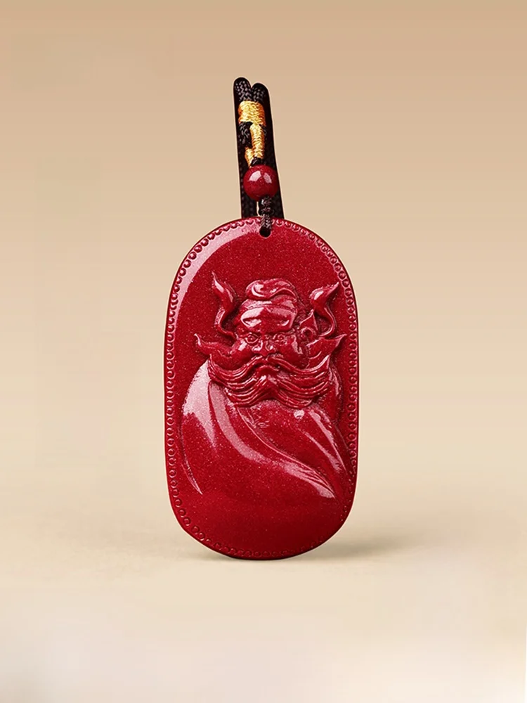 jizhao-tang-male-pendant-necklace-safe-guarding-elderly-women-style-zongkui-image-peaceful-unhurt-token-red-sandalwood-material