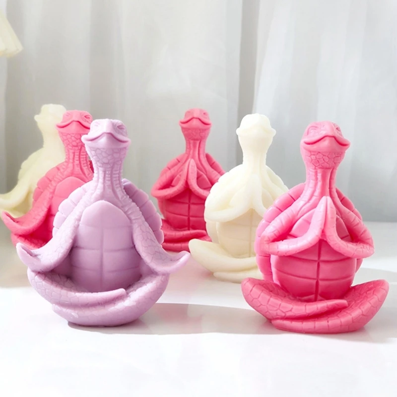 3D Yoga Turtles Mold Ornament Mould Animal Home Decoration Mold Handmade Jewelry for Aromatherapys Enthusiasts