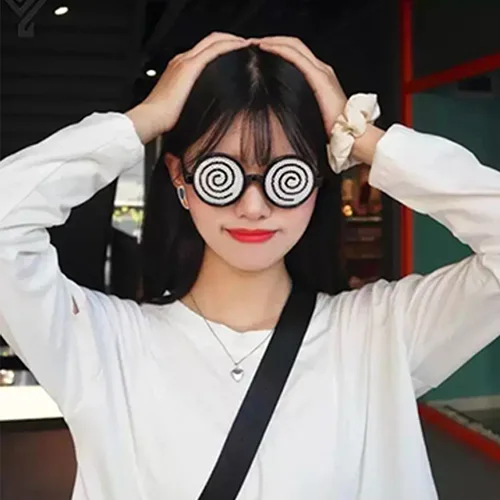 Imagen 2 del producto Gafas de Cosplay con patrón Vertigo, divertidas gafas decorativas de Anime, gafas tontas, accesorio para disfraz de Halloween, novedad de 2021