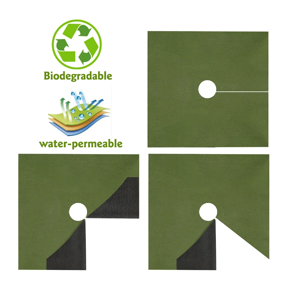 Square Environmental Weed-Proof Fabric Mat for Garden Plants Orchard Tree Root Protect Cover Biodegradable Control Weed Cloth