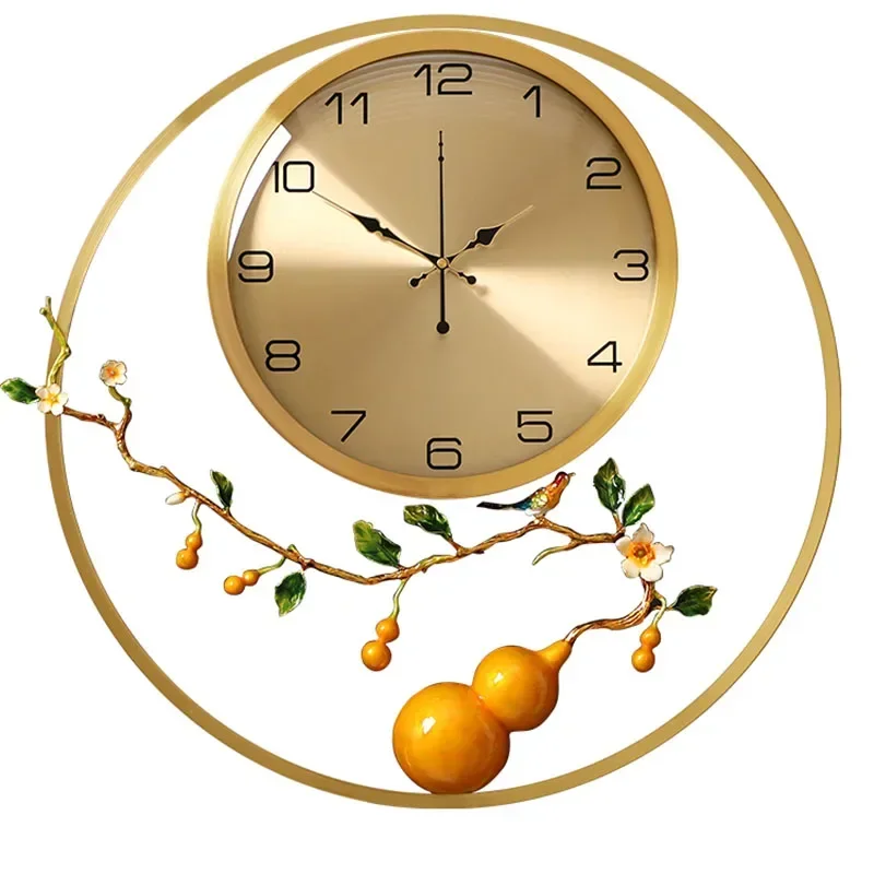 Metal Silent Art Wall Clock Modern Living Room Large Golden Round Wall Watch Bedroom Digital Reloj De Pared Wall House Decor