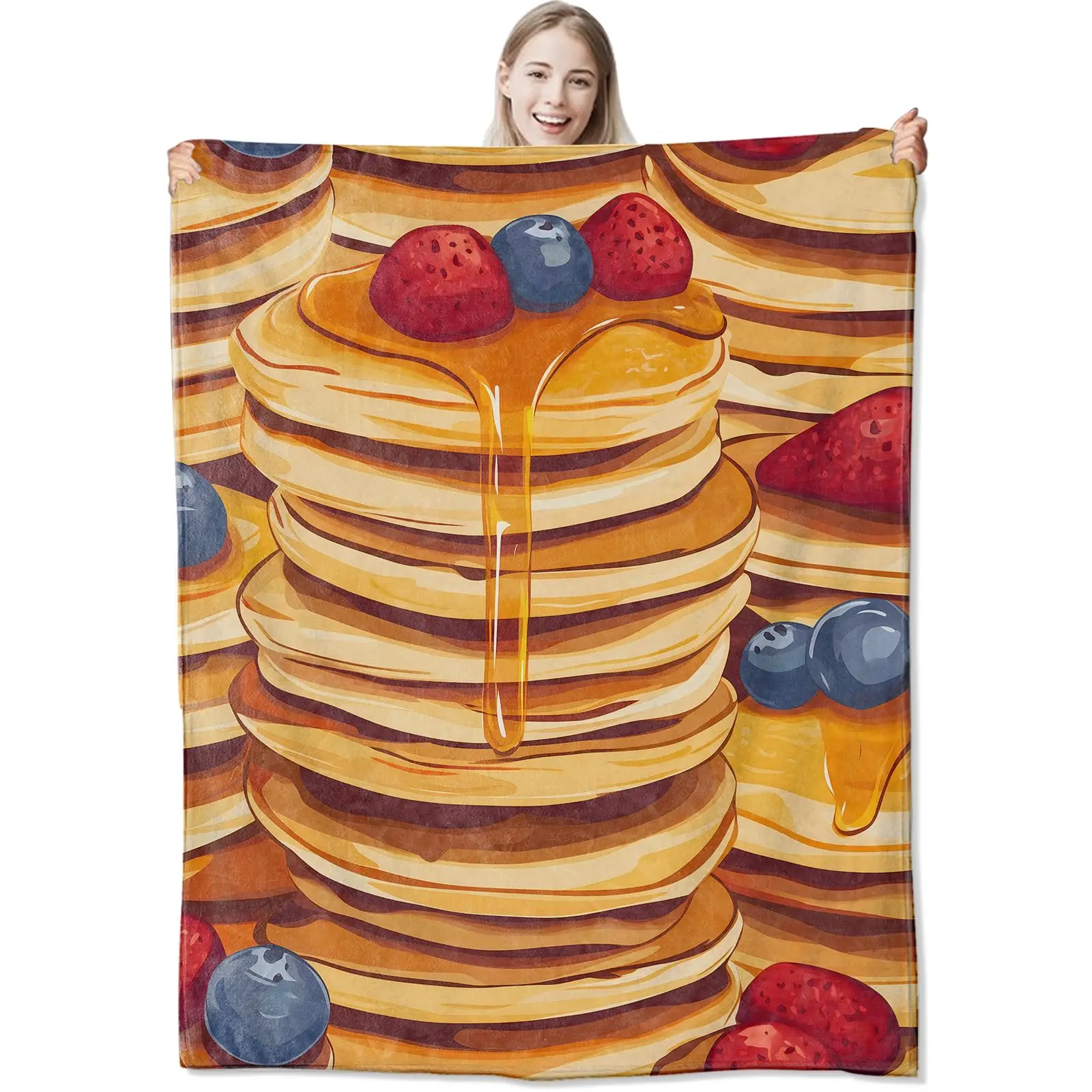Dessert Cake Blanket Flannel Warm Soft Cozy Plush Throw Blanket Washable Fuzzy Blanket for Home Office Room Bed Sofa Chair Gift