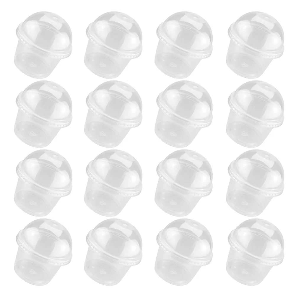 Copos De Sobremesa De Plástico Descartáveis Com Tampas, Copos De Pudim, Copos para Sorvete De Sopa Sundaes, 50pcs