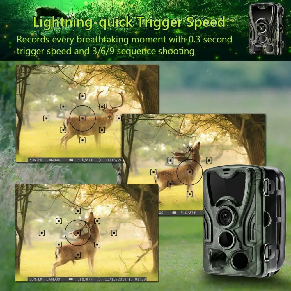 2026 NEW Hunting Trail Camera Night Vision Wildlife Camera with Motion Activated Outdoor Trail Camera Trigger Wildlife Scouting