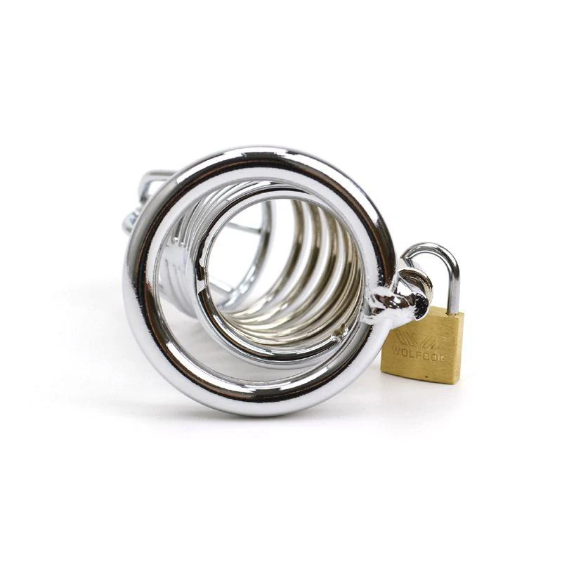 Male Chastity Cage Devices Stainless Steel Cock Cage Male Steel Belt Bird Metal Cage Cock Lock Restraint Ring Sex Toy For Men