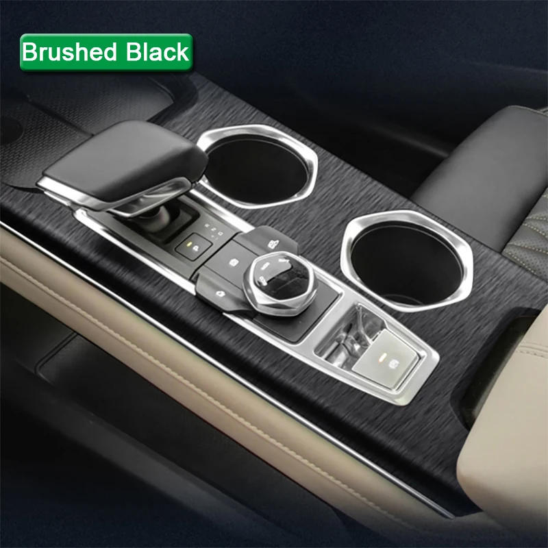 Car Interior Sticker Gear Box Protective Film Fit For CHANGAN CS55 Plus 2022 2023 Car Gear Panel Sticker Carbon Fiber Black Film