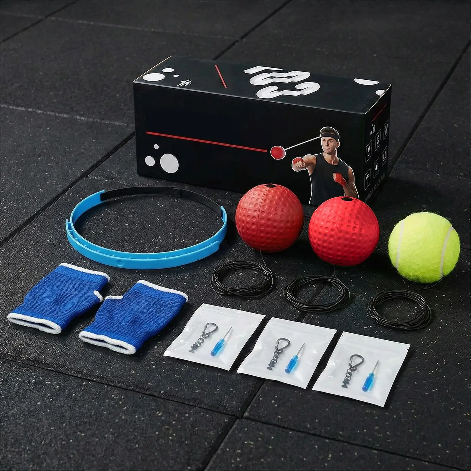 

Боксерский рефлекторный мяч, набор повязок на голову, скорость удара, боксерский тренировочный мяч, повязка на голову для любителей спорта, мужчин, женщин, начинающих