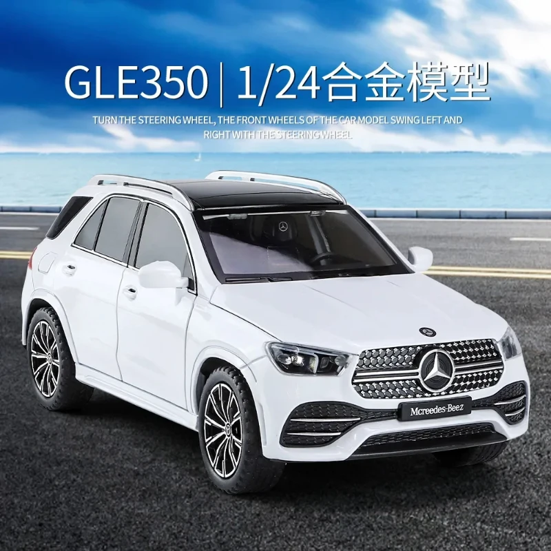 1:24 Mercedes Benz GLE350 SUV Auto in lega Fonde sotto pressione Veicoli giocattolo Modello di auto Suono e luce Tirare indietro Auto Giocattoli Per bambini Natale