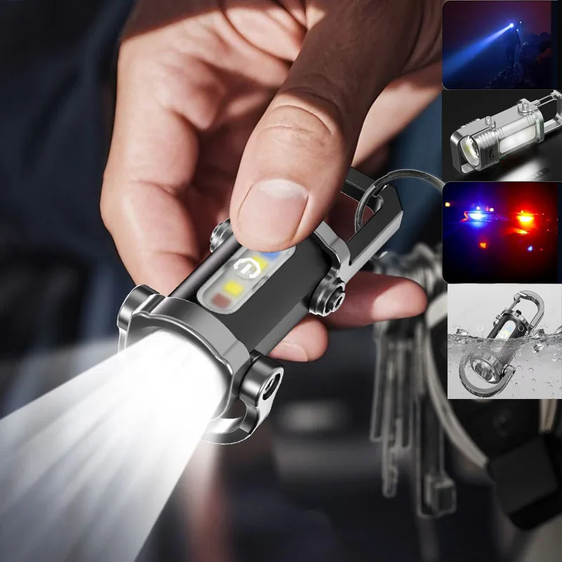 

Mini COB LED Flashlight Keychain USB Rechargeable Pocket Flashlight 1000LM Powerful Portable Camping Light Emergency Torch Lamp