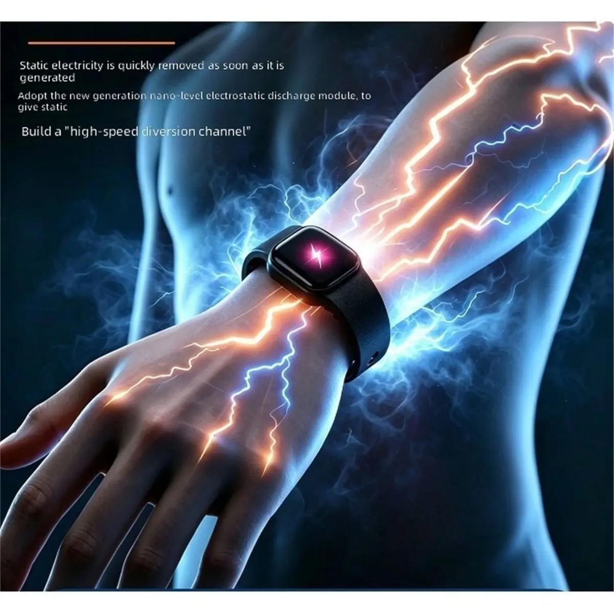 Anti-Static Silicone Bracelet Men Women Waterproof Adjustable Winter Human Body Static Eliminator Gift Portable 1