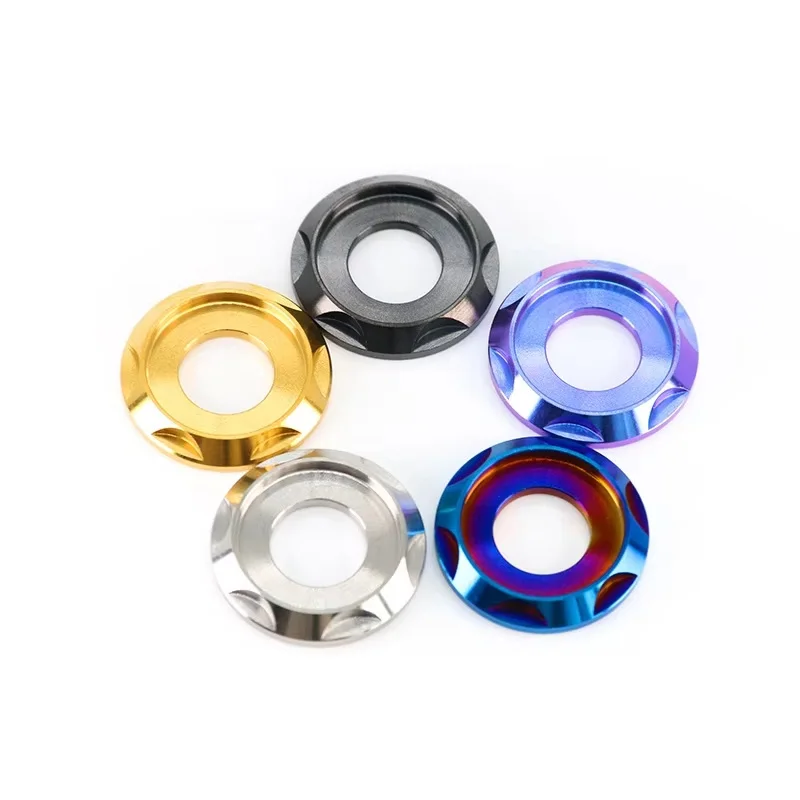 1Pcs Titanium Washers M5 M6 M8 M10 Fancy Decorative Gasket Spacer for Bike Motorcycle Car Direct