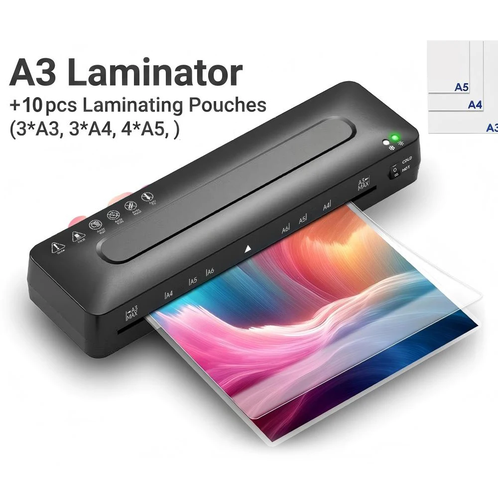 FNL335 Black Color A3  Hot and Cold Laminator Machine Fast Speed Paper Document Laminating Machine