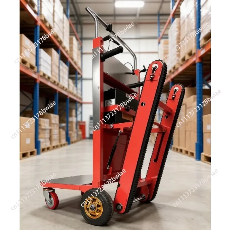 400KG Load Crawler Type Electric Stair Climbing Cart Folding Cargo Trolley Big Wheel Up‑Down Stair Climber For Freight Moving
