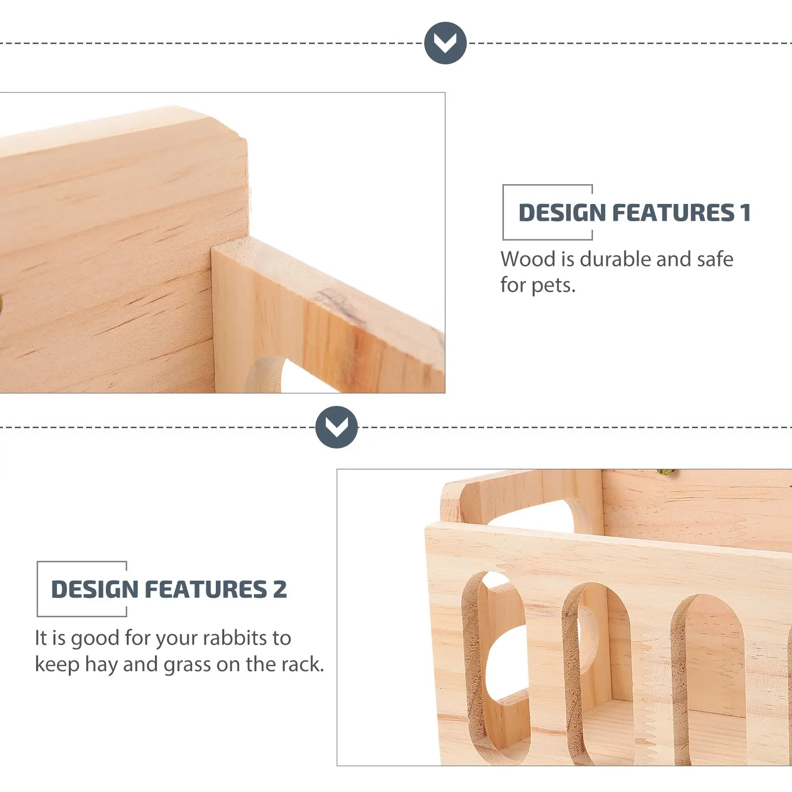 

Wooden Light Rabbit Cage Food Container Hay Feeder Cage Small Animal Durable Pet Supplies Rabbit Food Container