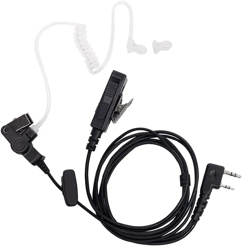 Covert Acoustic Tube Earpiece Headset with Big PTT Mic VOX Compatible with Baofeng UV-5R BF-888S BF-F8HP BF-F9