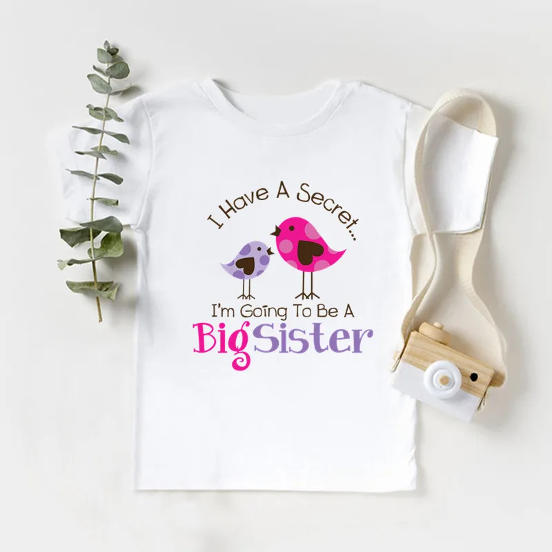 I\'m Being Promoted To Big Sister 2022 Print Kids T-shirts Girls Funny Baby Clothes Kids Announcement T shirt Cute Children Tops