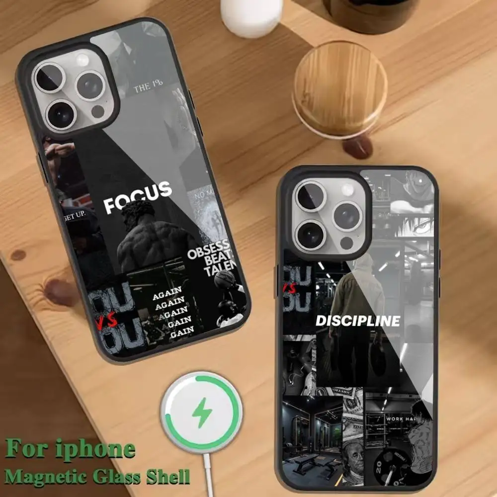 

Motivational Artistic Pattern Phone Case For Magnetic Wireless Charge Cover For iphone 16 15 14 13 12 11 Pro Max Plus Coque