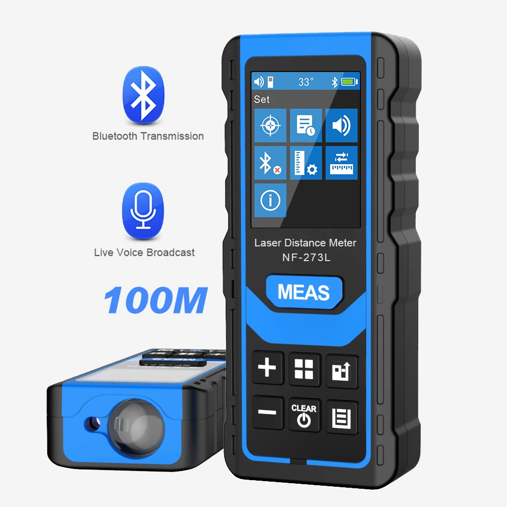 Noyafa NF-273L Laser Afstandsmeter 60M 120M Tape Maatregelen Bereik Hoge Precisie Finder Meet Lengte Gebied Volume Instrument