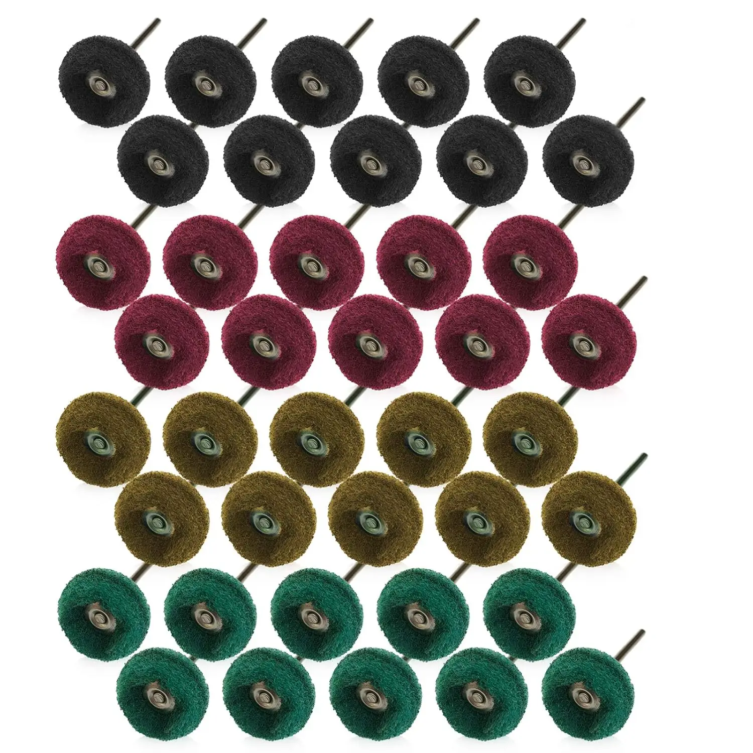 40pcs 1/8 Inch Sanding Buffing Wheels Abrasive Polishing Wheel Set for Dremel Rotary Tool Accessories Jewelry Polish Buffer Kit