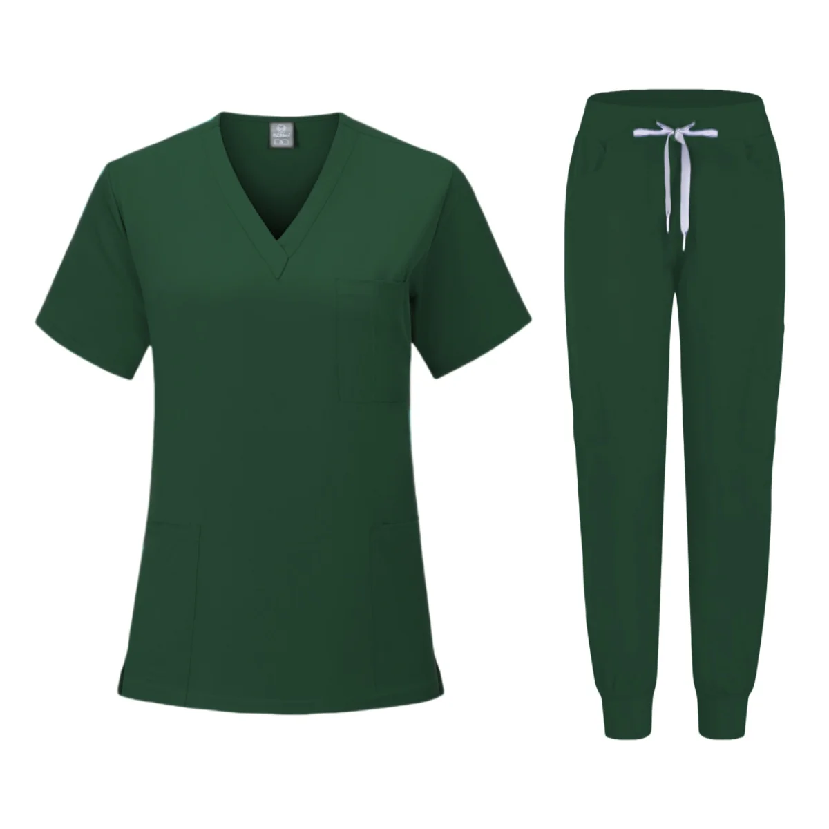 Moda bianco uniformi ospedaliere infermiera bellezza salone dentale abiti da lavoro LOGO personalizzato uniforme scrub medico Jogger set Unisex