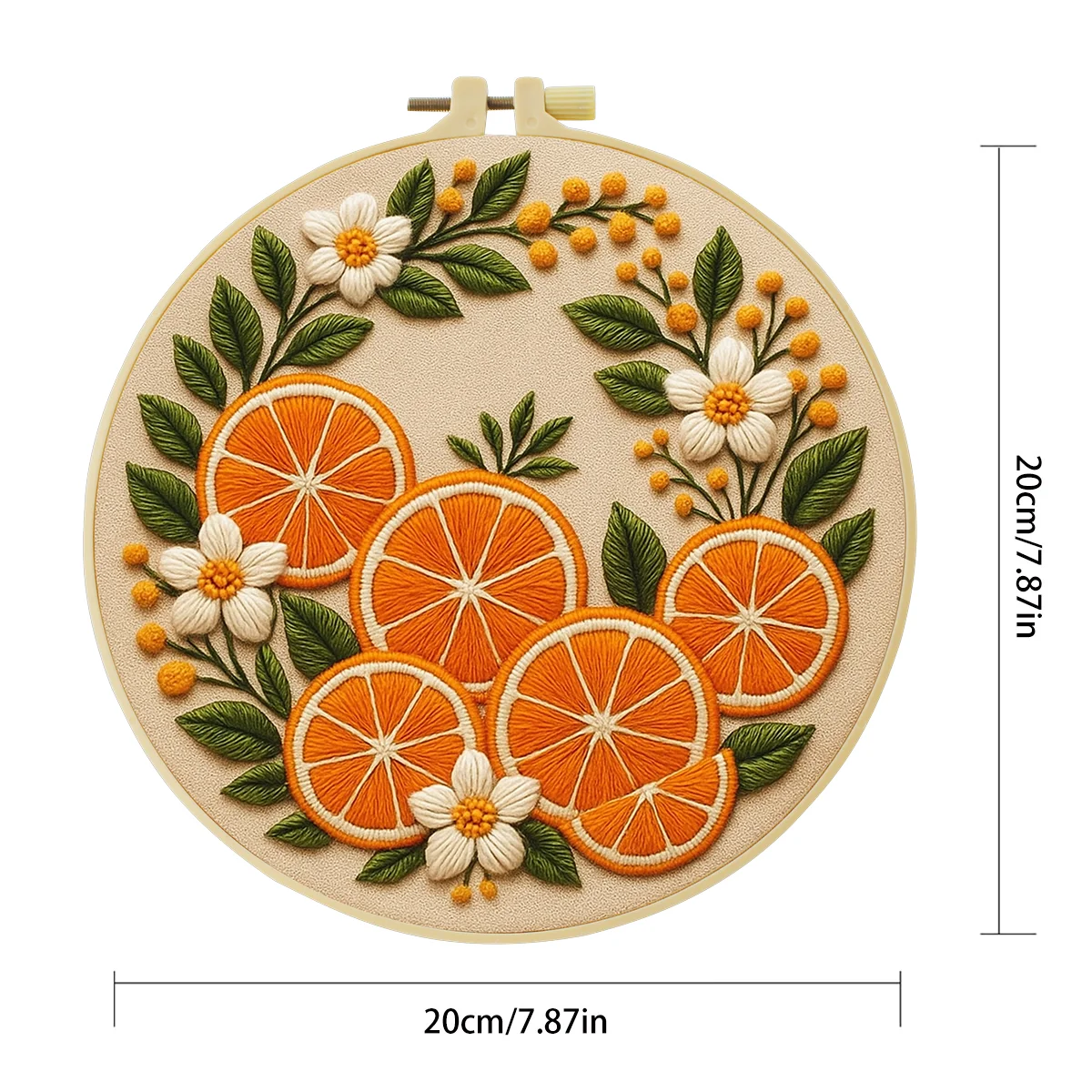 1 Stück 20X20CM/15X15CM 7,87/6,3 Zoll Orange Tasche Stickerei Starter-Kit DIY-Kit DIY-Stickerei-Set Handarbeiten Nähkunst Nadelkunst – Detail 6