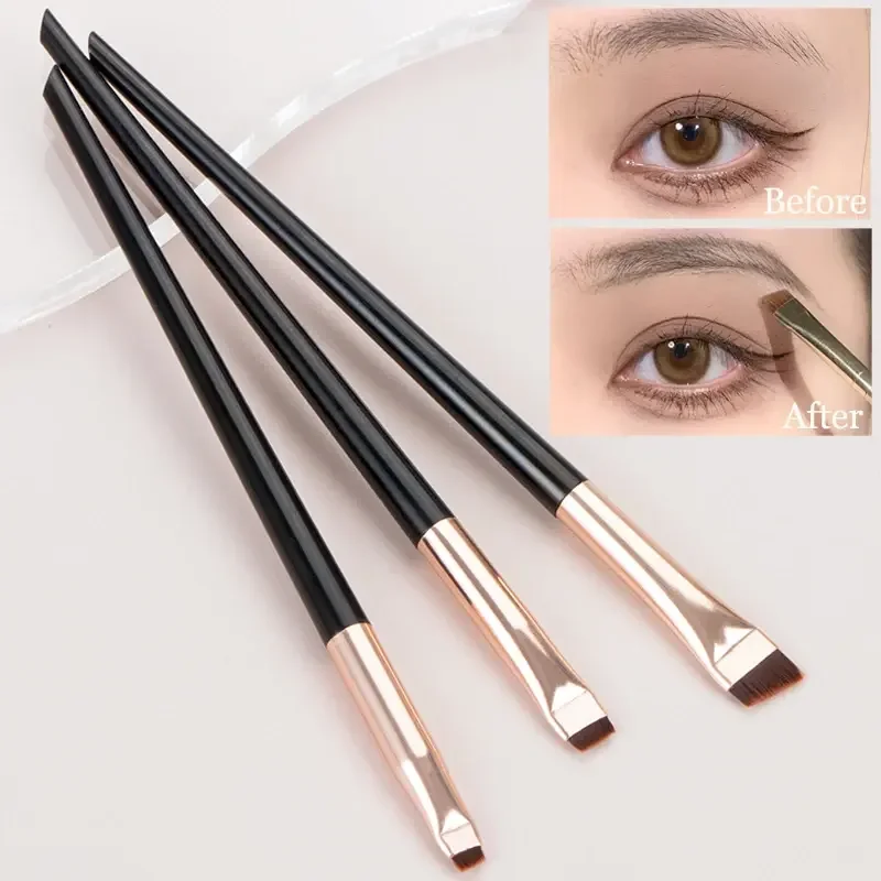 3 Pcs Edge Eyeliner Brush Oblique Head Eyebrow Brush Outline Eyeliner Brush Ultra-thin Eyeshadow Makeup Tools