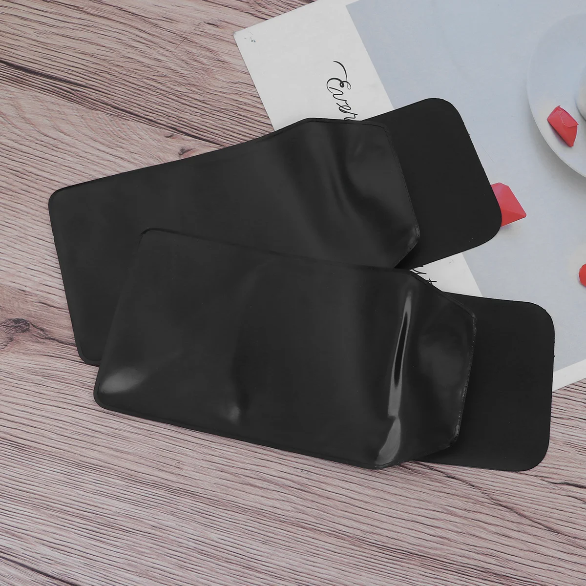 10Pcs Anti-Wear PVC Pen Protector Bag Trapezoid Shape Waterproof Pencil Case Black for Pens and Small Trinkets