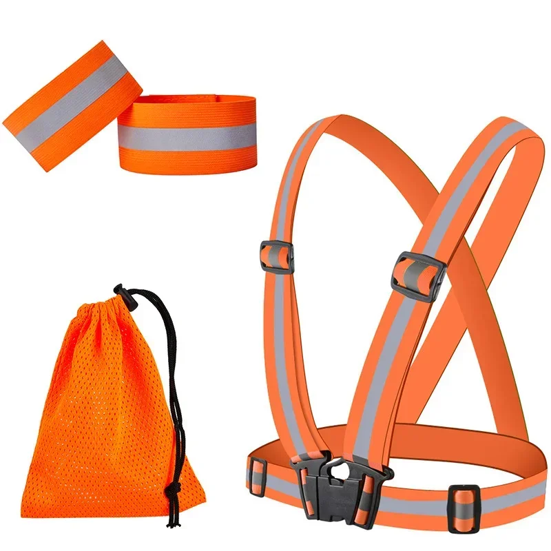 

Adjustable Elastic Band Safety Vest for Adults and Children - Highlight Reflective Straps for Night Running and Riding Clothing