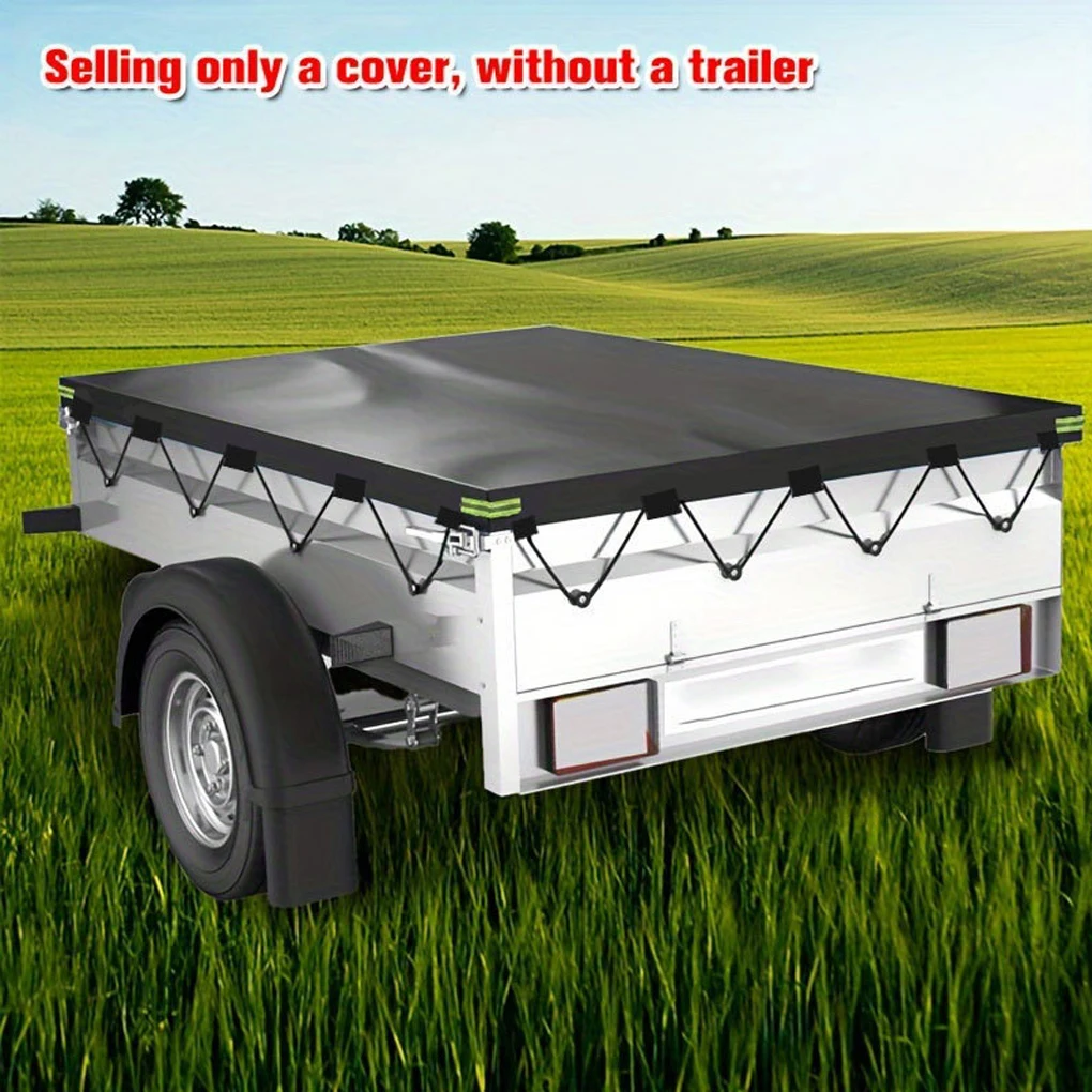 

Car Waterproof Cover Trailer Tarpaulin Cargo Covering Easy Installation Multi-Purpose Use Protective Cover 214*122*13cm
