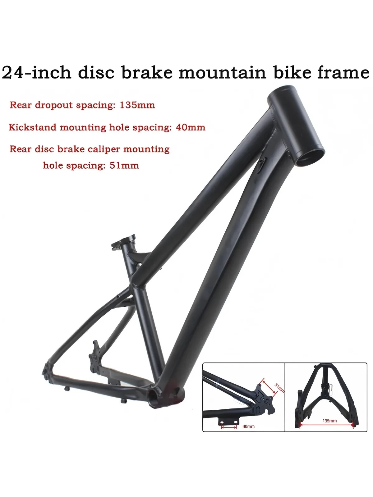 AliExpress NONE 24" Aluminum Mountain Bike Frame  Disc Brake 135mm QR 68mm BSA BB 13.5" Size, with Headset/Seat Clamp/Hanger MTB Custom