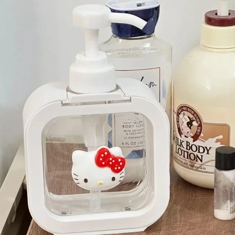 250ML Cartoon Kitty Press Pump Bottle Bathroom Kitchen Liquid Container Hand Wash Shampoo Shower Gel Dish Soap Dispensing Vessel