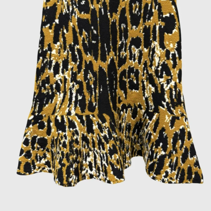 HKSH 女性のストリートウェアスタイル 2025 トレンド夏の新ヒョウ柄タートルネック半袖ドレスシックなファッションショートスカート HK4659