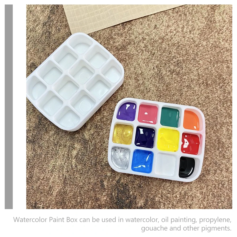 

2 set Empty Nail Polish Tin Box 12-Grid Palette Portable Travel Organizer Metal Storage Container For Nail Art Pigments Diy