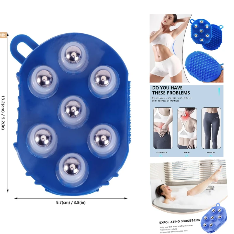 

360° Rotating Metal Ball Bead Glove Massager Glove-Style Full-Body Portable Massager Massage Bead Meridian Brush