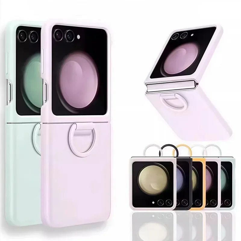 

HOCE Роскошный матовый чехол для телефона с ярким градиентом для Samsung Galaxy Z Flip 7 FE 6 5, силиконовое кольцо на палец, жесткая задняя крышка из ПК