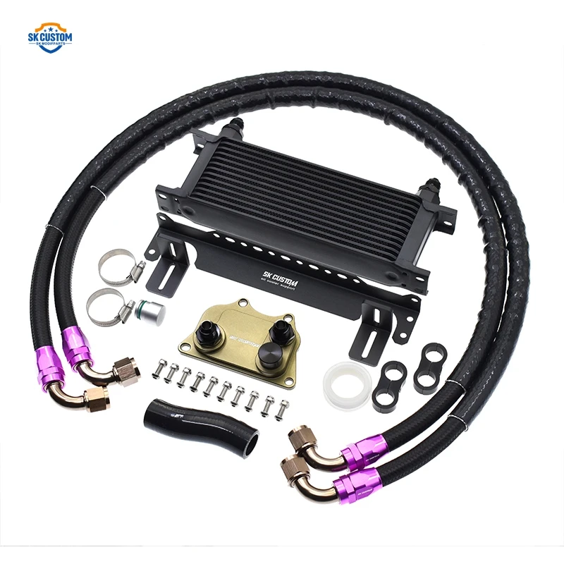 Kit radiatore olio in alluminio MK5 MK6 personalizzato a 13 file per motore Volkswagen Audi EA888 Gen2