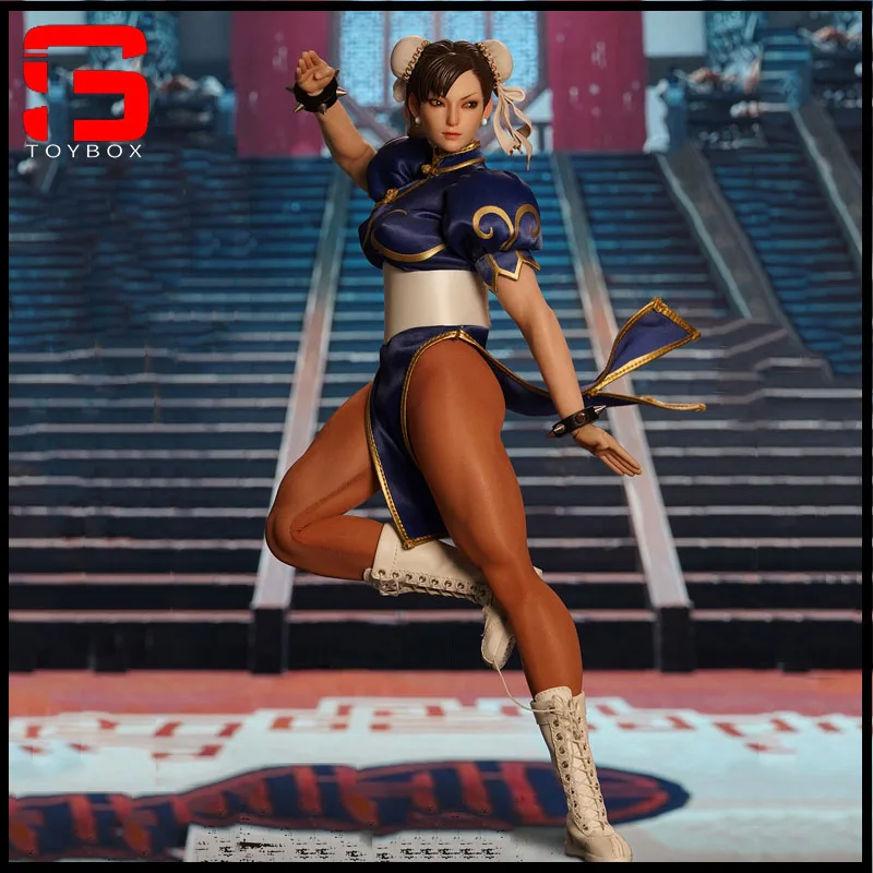 PLAY TOY P019 1/6 Fighting Goddess Chun Li Action Figure 12'' Female Soldier Action Figure Medical GradeSilicone Body