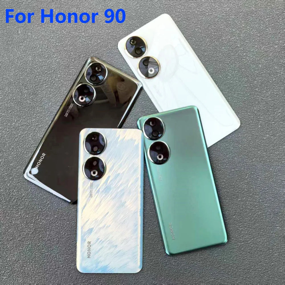 

Задняя стеклянная крышка для Honor 90 5G REA-AN00 REA-NX9, корпус батарейного отсека, корпус задней двери, крышка панели, запасные части + объектив камеры и клей