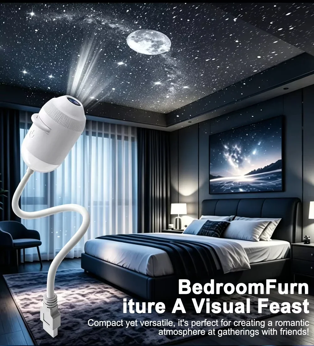 USB-Sternenhimmel-Projektorlampe mit klarem Bild, einstellbarer Helligkeit, Touch-Steuerung, 2-in-1-Nachtlicht und Sternenprojektor 2026 – Detail 7